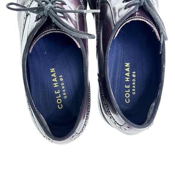 Cole Haan Grand OS Mens Perforated Cap Toe Dress Shoes in Bloodstone 9.5M - Picture 6 of 12